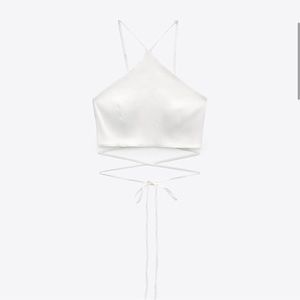 ZARA linen blend crop top